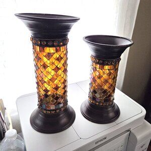 PARTYLITE  GLOBAL FUSHION     SET OF 2 TOWERS